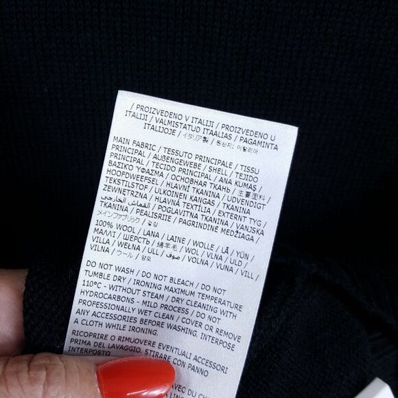 JIL SANDER Sweater Mens Size 48 Black Pullover Crew Extrafine Virgen Wool $690 - Picture 9 of 12